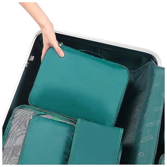 8 Set Packing Cubes Luggage Packing Organizers for Travel Accessories Teal - Picture 6 of 6